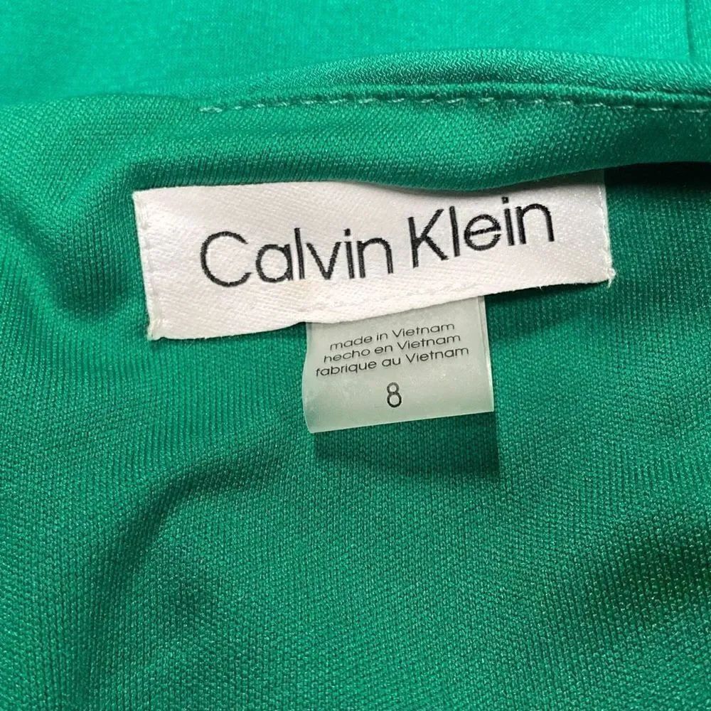 Calvin Klein Green Jersey Knit Ruching Dress Size 8 - Picture 7 of 9